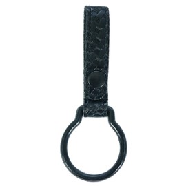RYNO GEAR Basket Weave Synthetic Leather Ring Flashlight Holder (Black Snap)