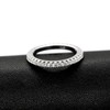 Uloveido 2mm Rhodium Plated Petite Micropave Cubic Zirconia CZ Eternity