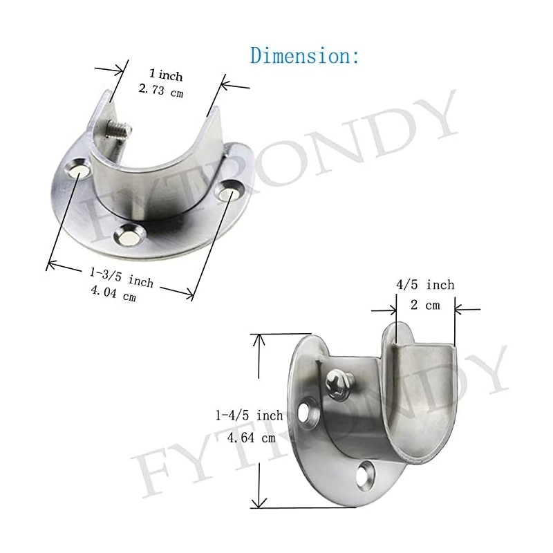 ANCLLO 4 Pack Zinc Alloy Clothes Rail Sockets for Wall