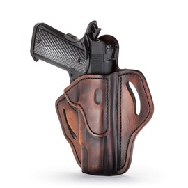 1791 Gunleather 1911 Holster, Right Hand OWB Leather Gun Holster for Belts fits All 1911 Models with 4" and 5" Barrels (Vintage)