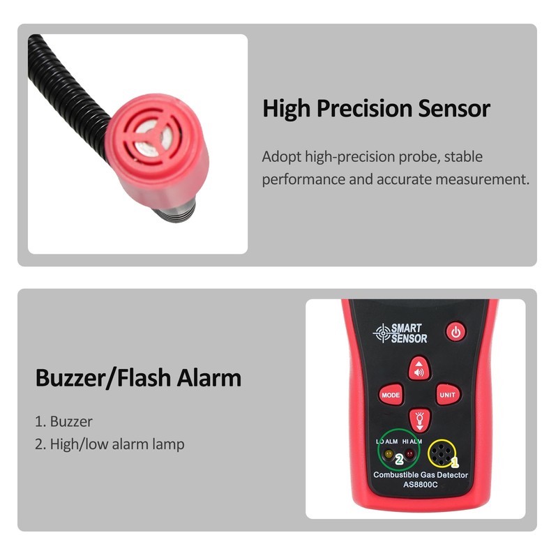 Handheld Combustible Gases Leak Detector Natural Gases Leakage Tester Portable