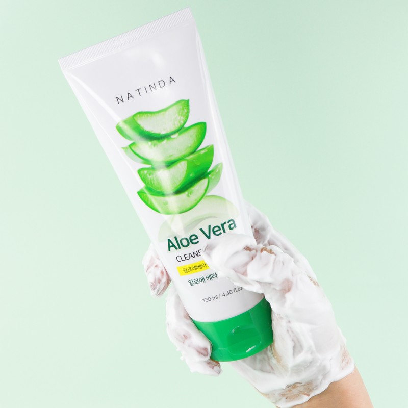 Natinda Aloe Vera Cleansing Foam 130ml Hypoallergenic deep cleansing moisturizing