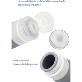 LHMNLU Juego de 4 contenedores dispensadores de artículos de tocador de Silicona, Botellas de Viaje para aerolíneas, contenedores Recargables a Prueba de Fugas aprobados por la TSA, sin Bpa