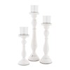 Weddingstar Shabby Chic Spindle White Candle Holder Set, 10 1/2'',