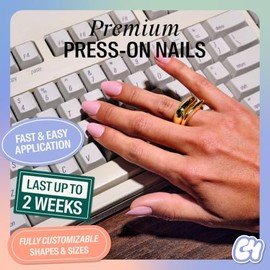 Chillhouse Kit de uñas postizas Chill Tips - Servicio a la habitación (ovaladas) - 30 formas y tamaños de uñas - Hasta 2 semanas de duración - Ajuste 