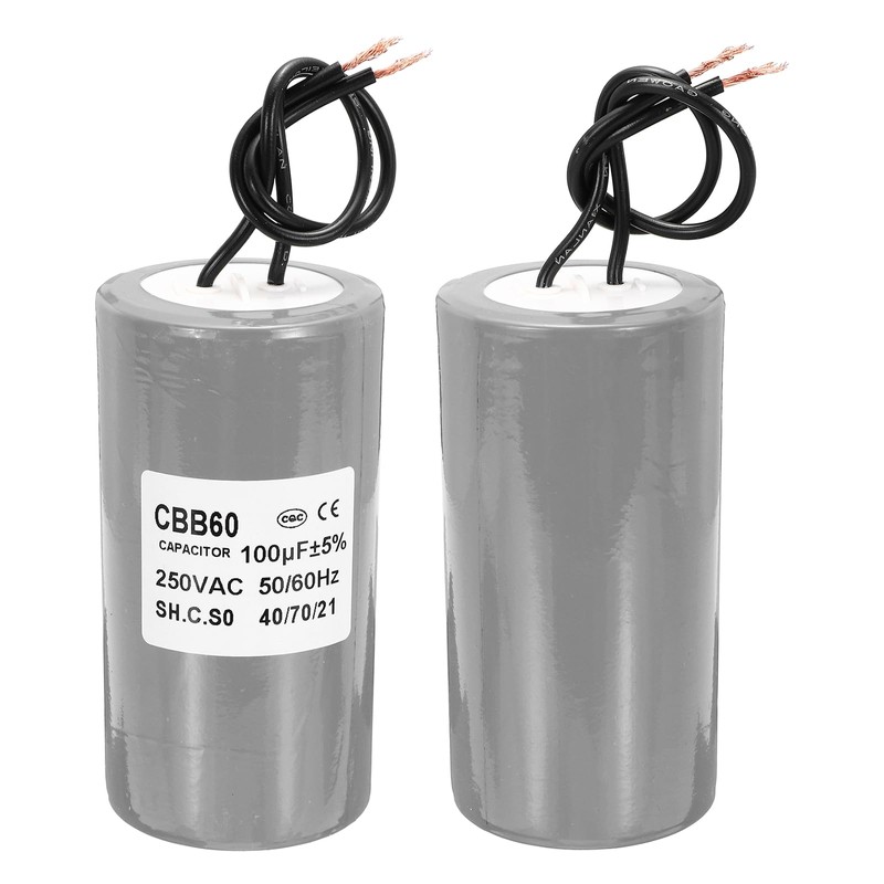 PATIKIL CBB60 100uf Running Capacitor,1Pcs AC 250V 2 Wires 50/60Hz