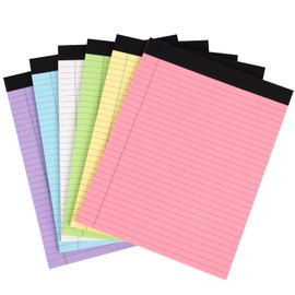 LABUK 6 Pack Legal Pads Colored Writing Pads 8.5x11 Inch, To-Do List Notepad 40 Sheets Wide Legal Ruled, 80GSM Thick Paper