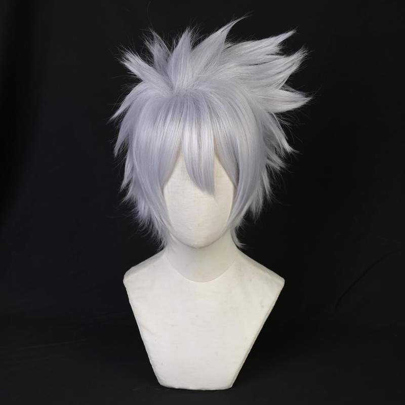SUNXXCOS NARUTO Cosplay Wig, Heat Resistant, Wig, Costume Accessory (Kakakashi)