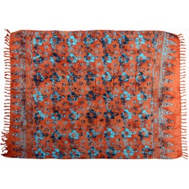 Wogeka - Sarong 170 x 110 cm - Opaque Beach Towel Pareo Wrap Skirt Loop Stole Red Blue Sar93