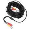 Portable CCTV Cable 3-In 1 Video Audio Power Cord BNC+RCA+DC