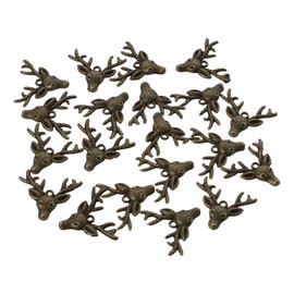 diyhub 40Pcs Deer Head Charms Pendant, 2 Colors Vintage Alloy Deer Jewelry Charms for Jewelry Making, DIY Crafts