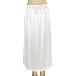 Brinkina women's slips for under dresses Lace Trim Plus Size Half Slips for Long Dresses white 31 inches (2XL, 103White)