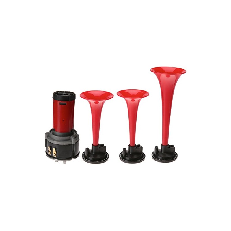 HELLA 003001681 Triple-Tone Melodic Sound Air Horn Kit with 12V