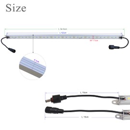 LEDENET Two 20" 6500K-7000K White Super Bright 30LEDs 5050 Aquarium LED Strip for Fish Tanks - Waterproof Aluminum Lights 12V DC LED Linear Lighting