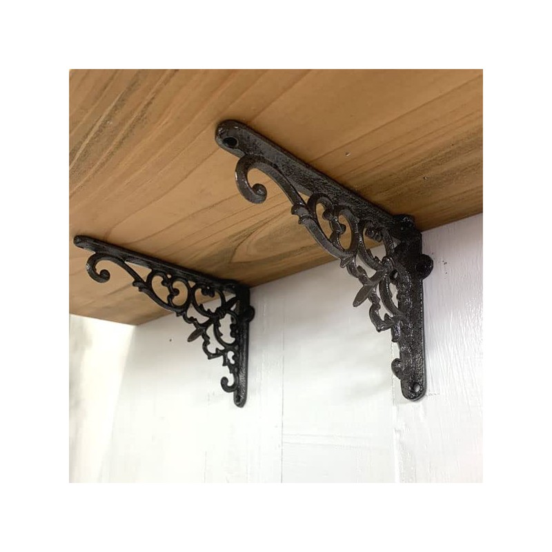 [Set of 2] Shelf Bracket, Iron Antique Style Bracket, Cast