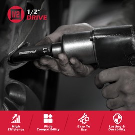 Master 1/2" Drive Impact Socket Set, 67-Piece Standard & Deep Master Impact Socket Set SAE 3/8"-1-1/4" & Metric 8-24mm Socket Set with Ratched Hand, Extension Bar, Reducer, Impact Universal Joint,Cr-V