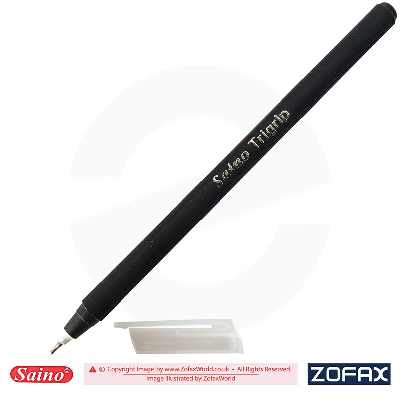 SAINO Trigrip Ballpoint Pens Triangular Grip Multi Pack Smooth Biros