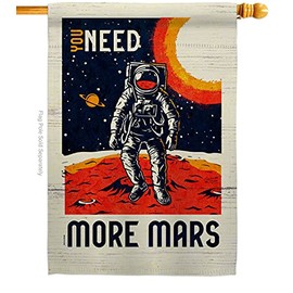 NASA More Mars House Flag Armed Forces Space Program Discovery Sky Astronomy United State American US Small Decorative Gift Yard Banner Double-Sided Made in USA 28 X 40