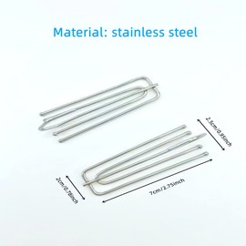 Olgamo Stainless Steel Curtain Pleat Hooks Drapery Hook and Pin for Pleated Drapes 4 Prongs Pinch Pleat Hook Clips Traverse Pleater 4 End Curtain Hangers for Window Door (30Pcs Stainless Hooks)