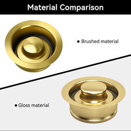 Sink Flange Gasket for Garbage Disposal and Sink Stopper Stainless Steel 3-1/2 inch Standard Sink Drain Opening Kitchen Sink Replacement Accessories (Gold Polished Brushed)