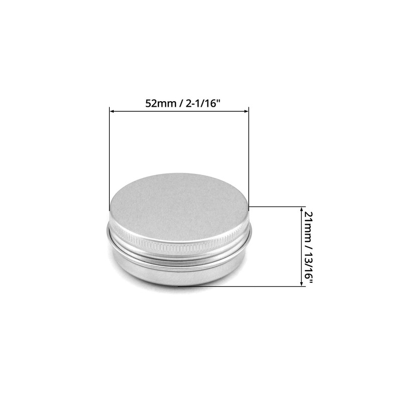 QWORK Pack of 30 Aluminium Cream Containers with Lids, Round