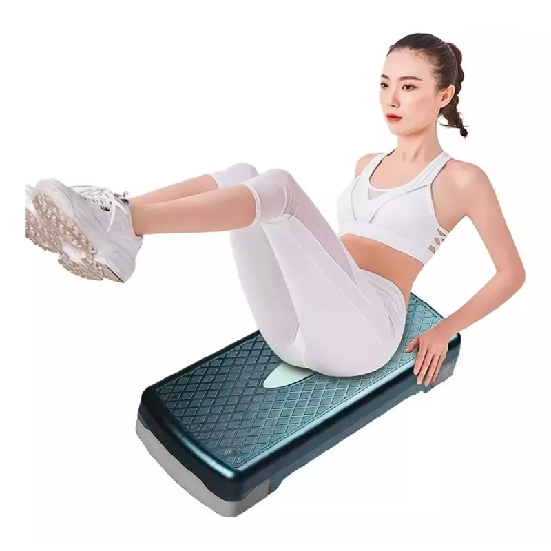 ShopMall Step Banco Aerobics Ejercicio Fitness Crossfit Ajustable Color Gris