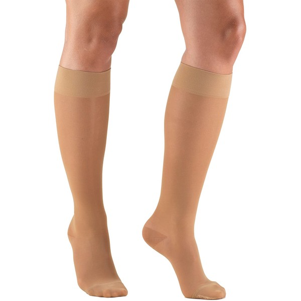 Truform Compression Stockings, 15-20 mmHg, Sheer, Knee High, Beige, X-Large