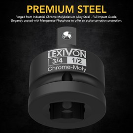 LEXIVON 3/4-Inch Impact Socket Adapter, 3/4" Female x 1/2" Male Reducer | Chrome-Molybdenum alloy steel = Fully Impact Rated (LX-402)