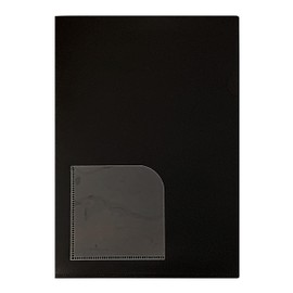 Clear Holder with Pockets (Clear File) A4, Black, Matte (No Gloss, Completely Opaque), Main Body Thickness: 0.01 inch (0.3 mm) Thick, Transparent Pocket, For Submitting Documents to Customers, Secret