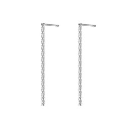 MIKAMU Women's Earwire, Diamond, 925 Silver, Sterling Silver, Hypoallergenic, Chain Type Earrings, Includes Exclusive Box, Silver, 0