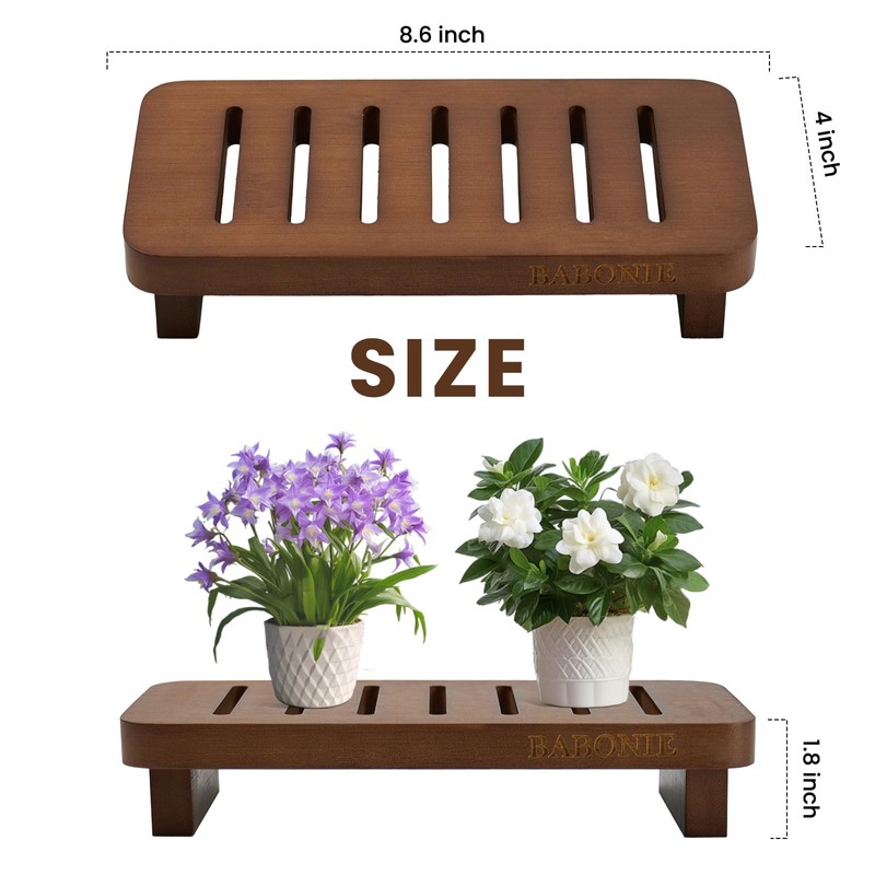Farmhouse Wood Tray Pedestal Stand for Kitchen Decor Counter,Walnut Dishes