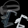 VR Headset Desk Stand with Controller Holder (White) Compatible with
