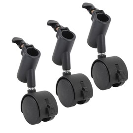 360° Rotatable Quiet Light Stand Wheels, Pack of 3 Tripod Castors with Brake, Studio for Tables, Cabinets, Made of PP Material