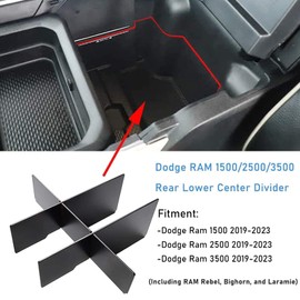 Yumzeco Center Console Organizer Insert Divider for Dodge Ram 1500/2500/3500(2019-2026),Ram Lower Center Console Divider (Front/Rear Lower Insert) (NOT for Classic,Longhorn,Limited TRX Models)