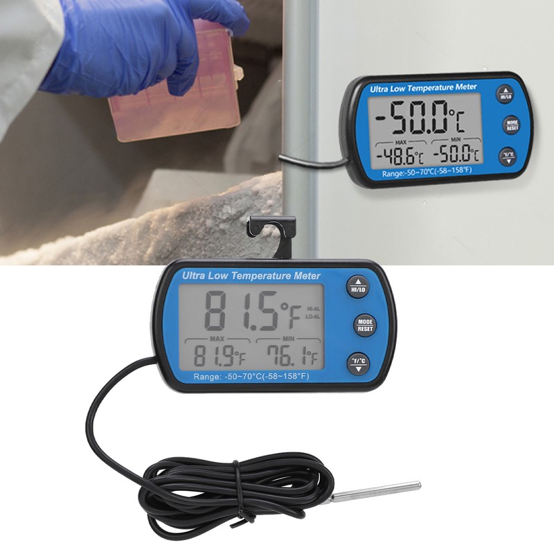 Refrigerator Thermometer ‑50 to 70℃ Digital LCD Display with Alarm