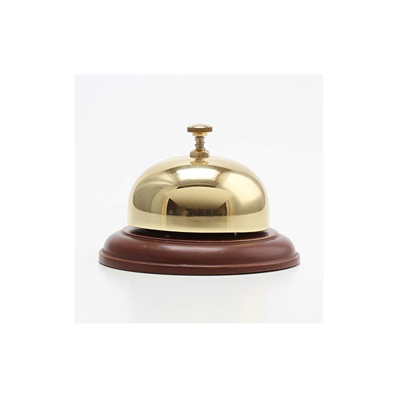 Hotel Bell WOOD LIH220-PB Hotel Bell with Wooden Stand (Brass
