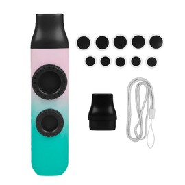 Kazu Flute Double Flute Hole Kazoo Dual Flute Holes Replaceable Blowing Nozzle 10pcs Membrane Musical Instrument Ukulele Guitar Partner Musical Instrument for Child Adult Beginner