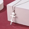 FaithHeart Russian Orthodox Cross Necklace Men Women Crucifix Necklace with