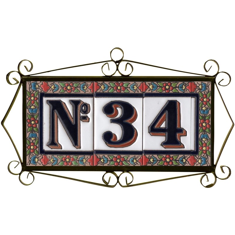 Red Blue Green Flower Ceramic Numbers & Letters House Numbers