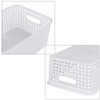 Sandmovie White Plastic Woven Ratten Baskets, 6-Pack