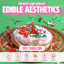 Santa's Favorite Christmas Sprinkles for Cookie Decorating – Our Charming Christmas Spirit Holiday Sprinkles Include Santa Hat Sprinkles Christmas Tree Sprinkles & Snowmen Sprinkles (Christmas Spirit)