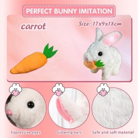 YeahBoom Bouncing Rabbit, Rabbit Electric Toy, Bouncing Rabbit Toy, Plush Rabbit Toy, Easter Bunny Stuffed Toy, Small, Interactive Electronic Pet, Rabbit Cuddly Toy, Small