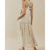 ebossy Women's Laced Embroidered Tulle Bib Dress Casual Loose Adjustable