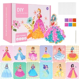 Ainiv Poke Art DIY Toys, 12 PCS Painting Poking Fabric Art Set for Kids, DIY Poke Art and Craft Kits, 3D Cartoon Princess Change Dress Educational Toys, Poke Art Paper Craft for Kids 4-12 Years Old