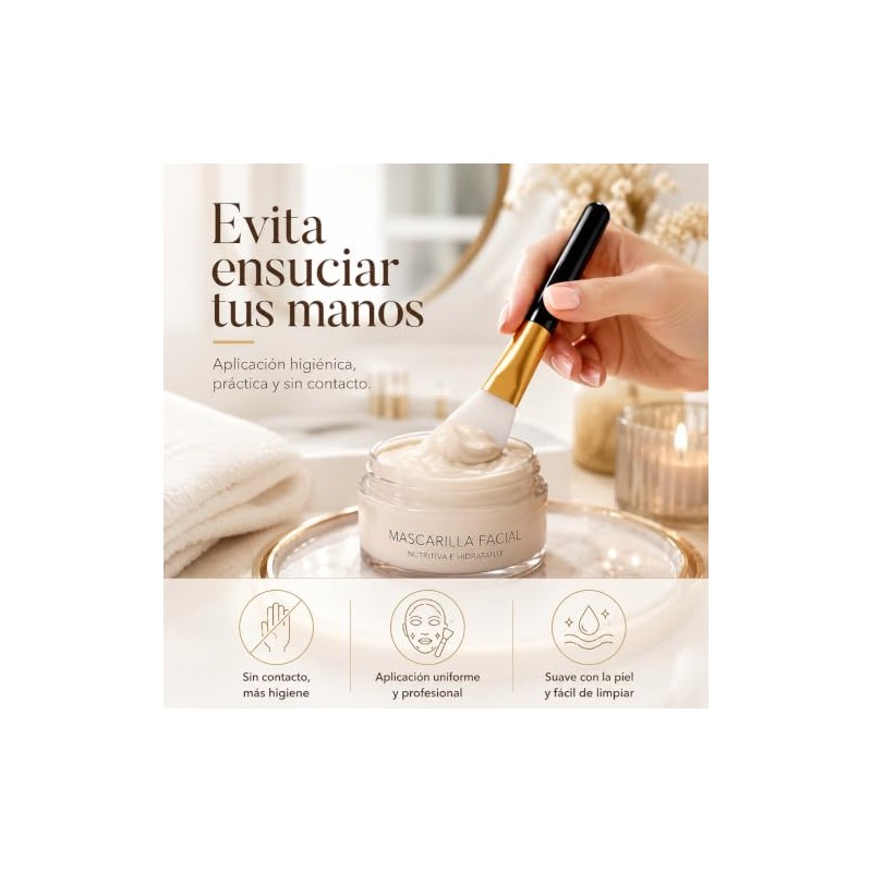 Brochas Silicón Mascarillas Faciales Tipo Espatula Suave Precisa Reutilizable Aplica
