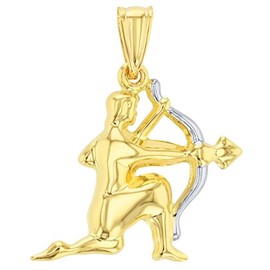Jewelry America High Polish 14K Yellow Gold Sagittarius Zodiac Sign Charm Pendant