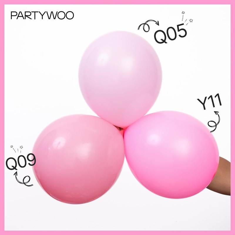 PartyWoo Cherry Pink Balloons 50 pcs 12 Inch Light Baby