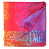 Colorful Elephant Peacock Feather Pashmina Scarf Shawl Wrap (Red Peacock)