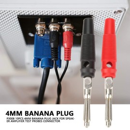 Pack of 10 Banana Plugs, P3008 Banana Plugs 4 mm Banana Speaker Cable Connector for Speaker Amplifier Test Probes Plug