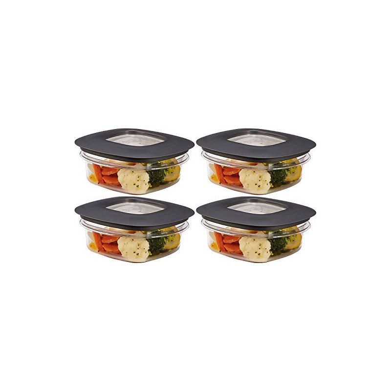 Rubbermaid Premier Food Storage Container, 1.25 Cup, Grey (Pack of